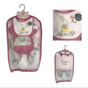 NWT BABY GIRLS’ BUNNY RABBIT 6-PIECE LAYETTE SET